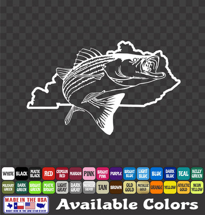 Kentucky Striped Bass Vinyl Decal – Striper / Rockfish Fishing Sticker