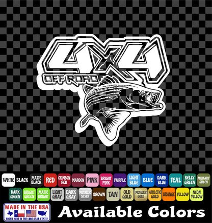 4x4 Off-Road Striper Fish Vinyl Decal