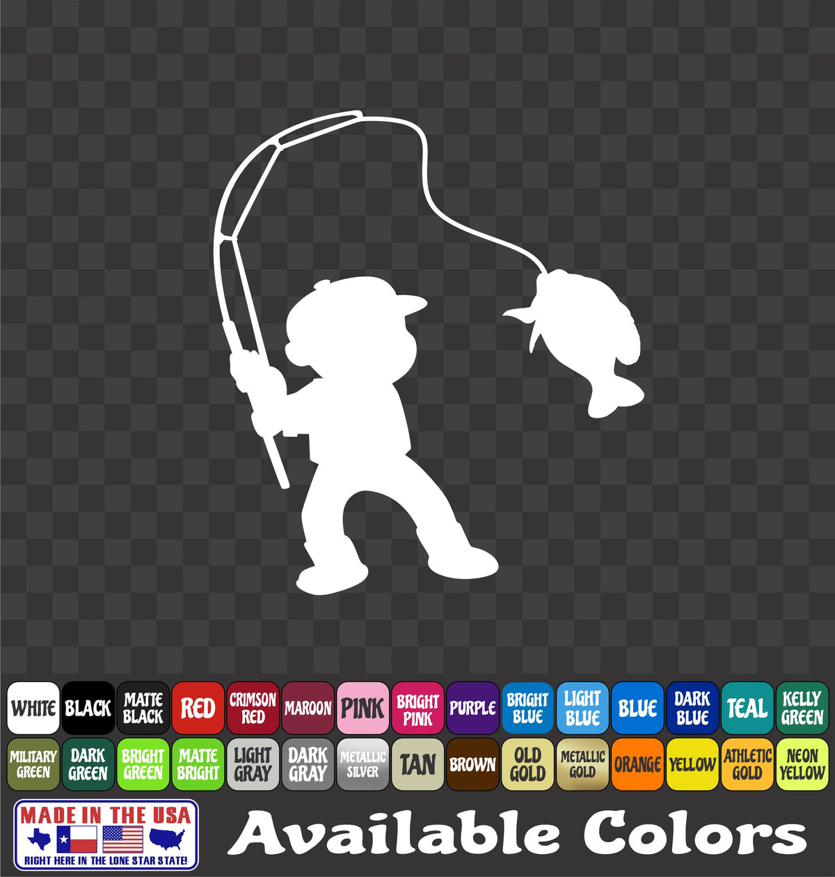 Kid Crappie Fisherman Vinyl Decal – Fishing Sticker