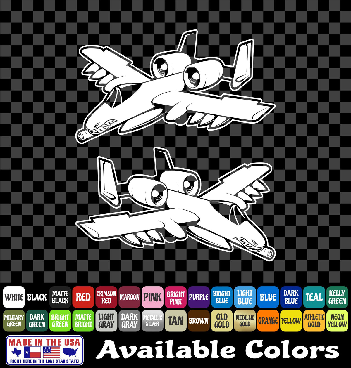 A-10 Warthog Airplane Sticker – Air Force Military Aircraft Vinyl Decal