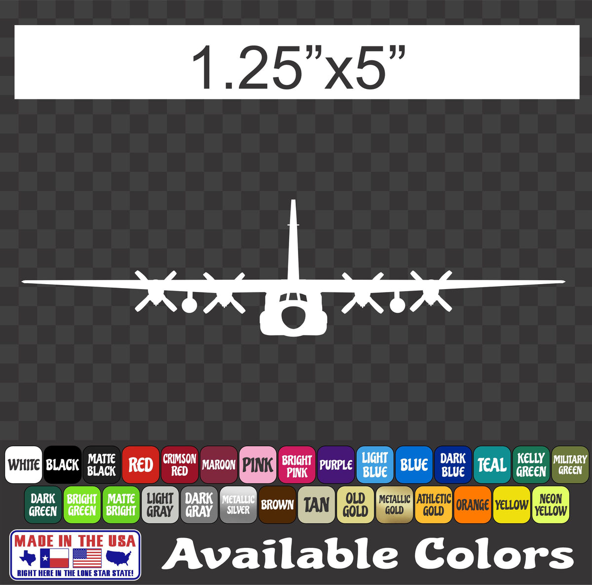 C-130 Hercules Decal – Military Cargo Aircraft Vinyl Sticker