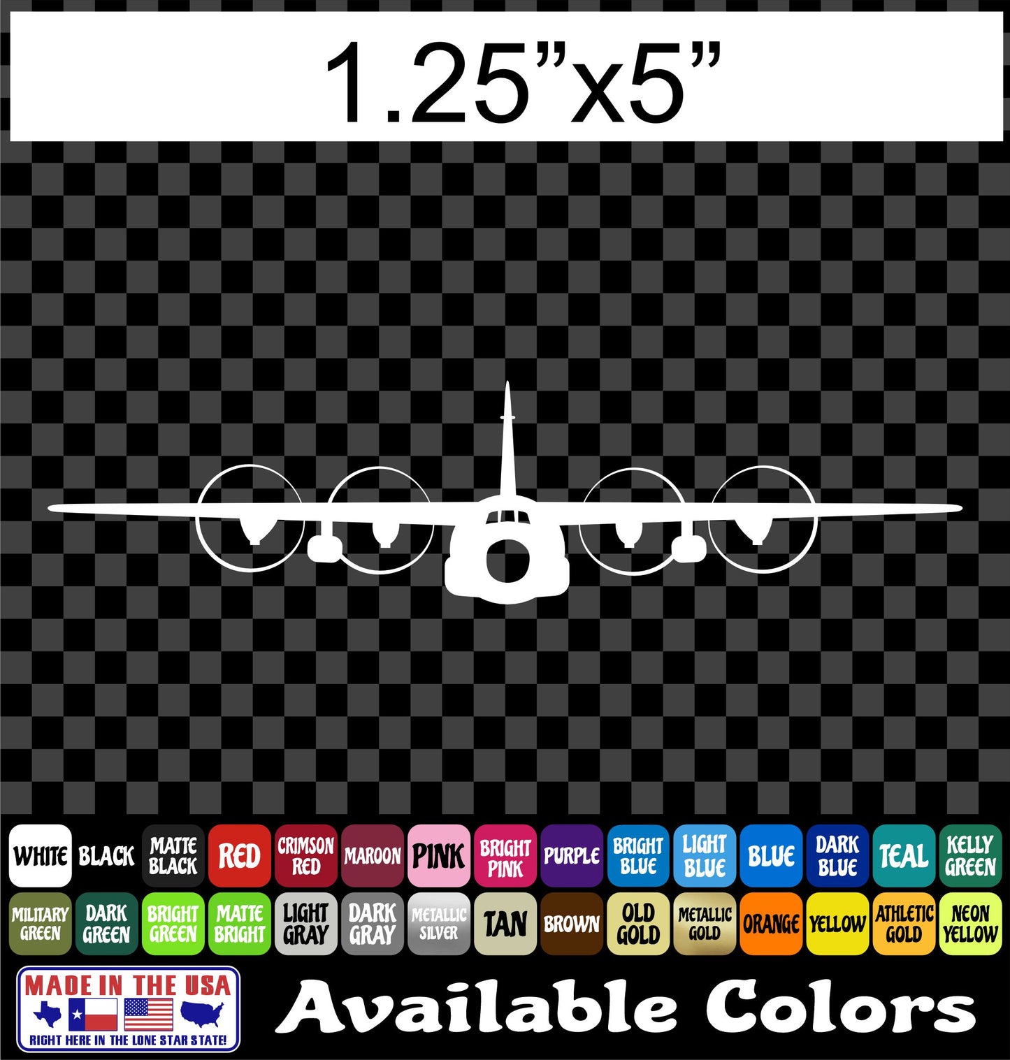 C-130 Airplane Sticker – Air Force Hercules Cargo Plane Military Vinyl Decal