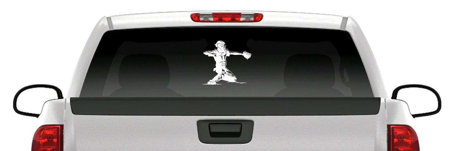 Baseball Softball Catcher Sticker Slugger Glove Vinyl Decal