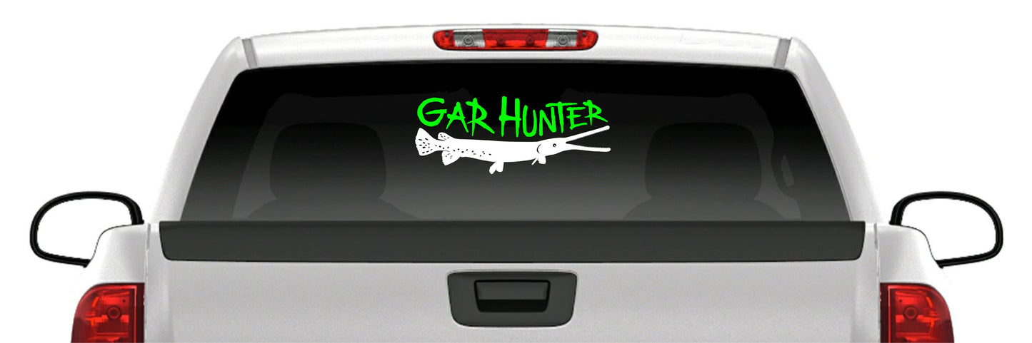 Gar Hunter Bowfishing Vinyl Decal – Alligator Gar & Airboat (2 color)
