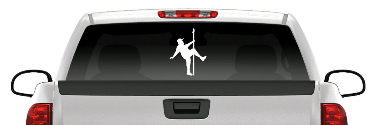 Dad Bod Bowfishing Guy Vinyl Decal – Funny Fishing Sticker