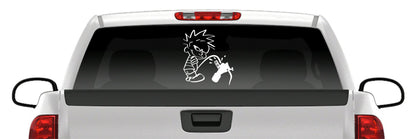 Cartoon Kid Bottle Retriever Vinyl Decal – Funny Bowfishing Sticker