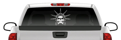 Statue of Liberty Skull Sticker Patriotic America Skeleton Vinyl Window Decal