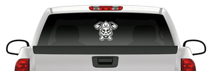 Firefighter Crossed Axes Sticker Volunteer Fire Dept Vinyl Window Decal