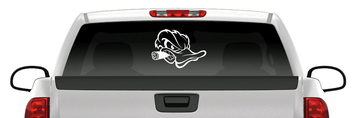 Angry Duck Head Cigar Sticker Mascot Waterfowl Hunting Vinyl Decal