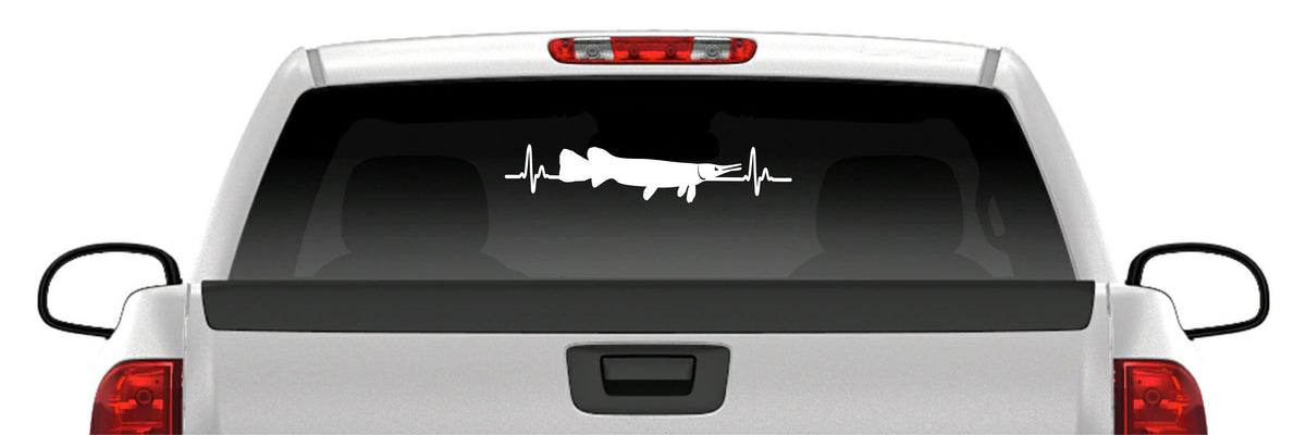 Gar Heartbeat Bowfishing Vinyl Decal – Alligator & Longnose Gar