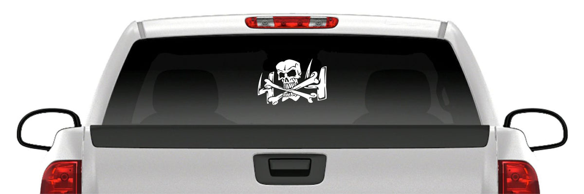 4x4 Skull Crossbones Sticker Offroad Mud ATV Vinyl Truck Window Decal