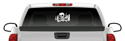 4x4 Skull Crossbones Sticker Offroad Mud ATV Vinyl Truck Window Decal
