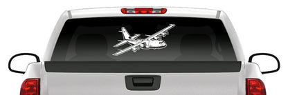 C-130 Airplane Sticker – Air Force Hercules Cargo Plane Military Vinyl Decal