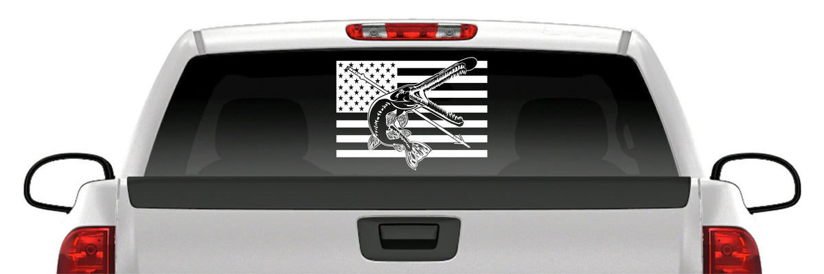American Flag Longnose Gar Bowfishing Vinyl Decal – Arrow & Bones