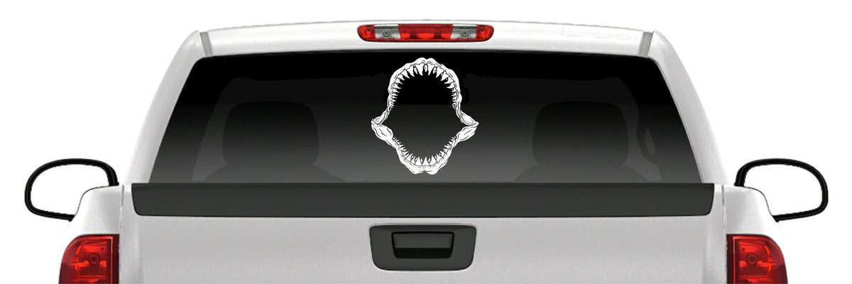 Shark Skeleton Jaws Vinyl Decal – Bite Attack Design