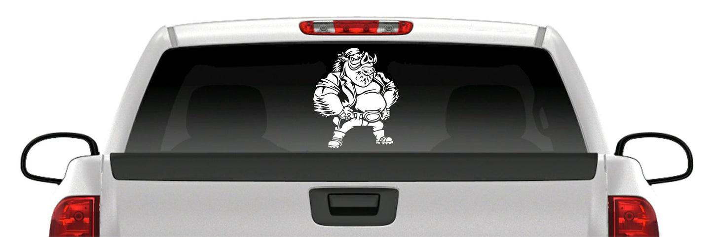 Razorback Sticker – Tough Hog Pig Biker Vinyl Decal