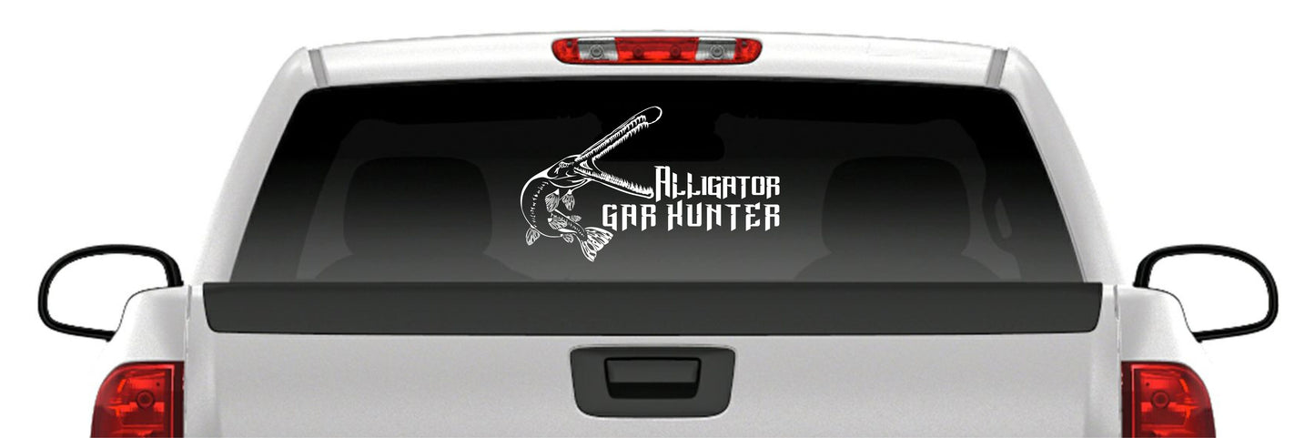 Alligator Gar Skull Bowfishing Vinyl Decal