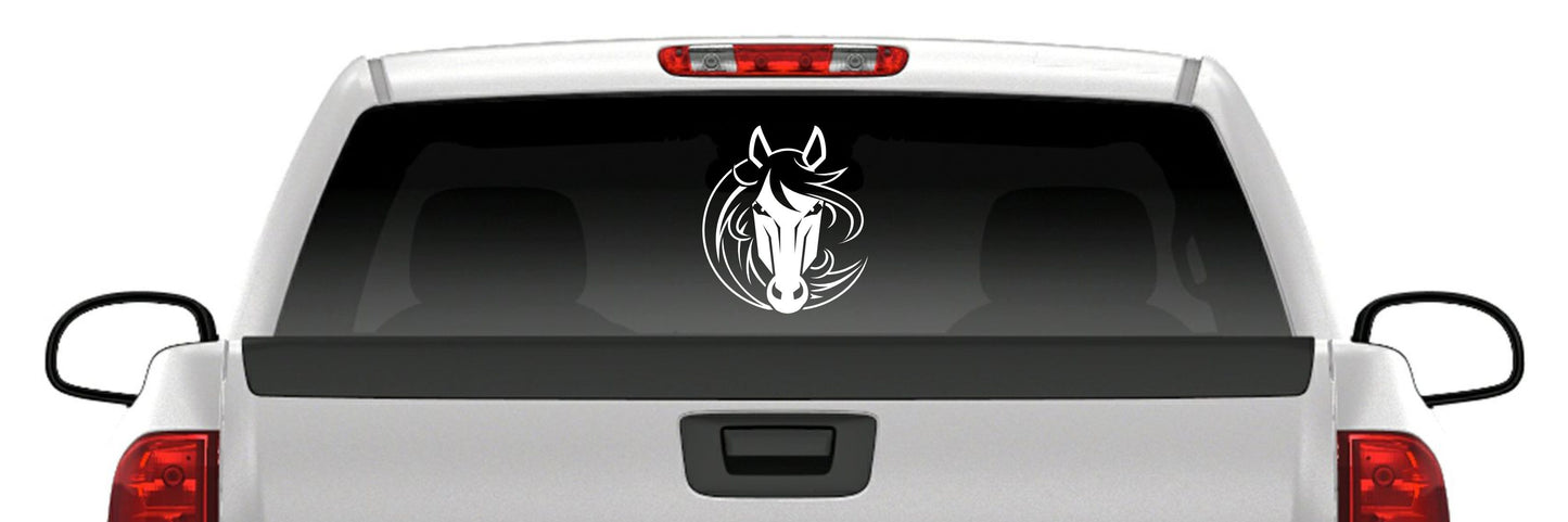 Horse Head Sticker Rider Vinyl Window Decal Car Truck