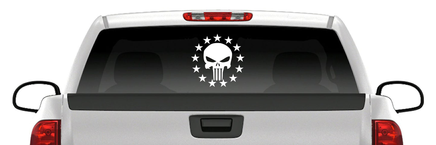 Punisher Skull Sticker – American Patriot Military Vinyl Decal