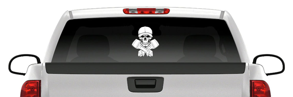Jolly Roger Skull Sticker Skeleton Fishing Boat Vinyl Decal
