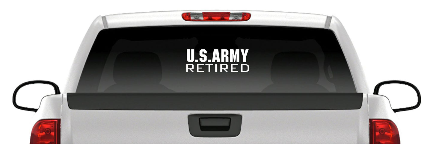 US Army Retired Vinyl Decal – Military Veteran Sticker