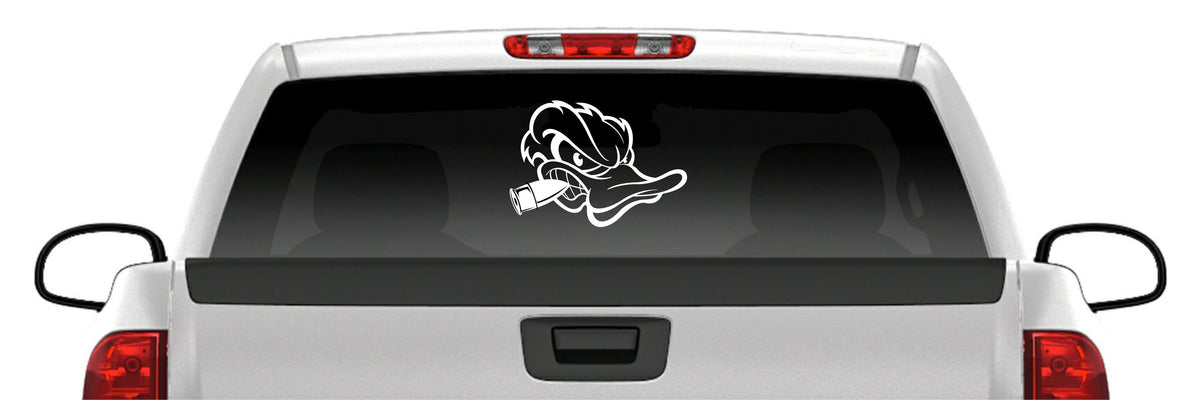 Angry Duck Head Hunting Decal – Shotgun Shell Waterfowl Bird Vinyl Sticker