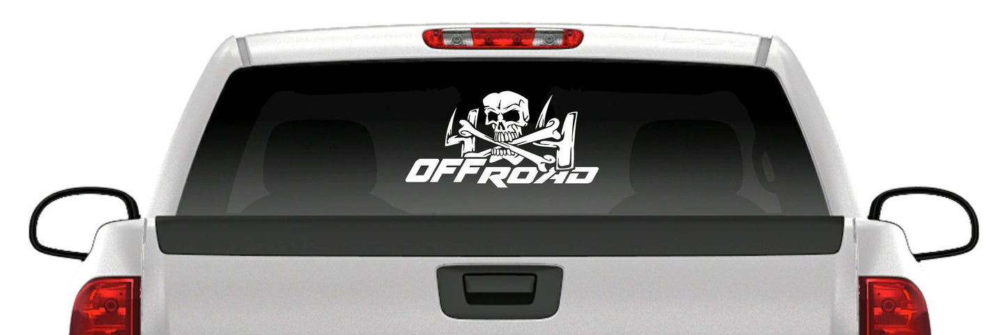 4x4 Offroad Skull Crossbones Sticker Mud ATV Vinyl Truck Window Decal