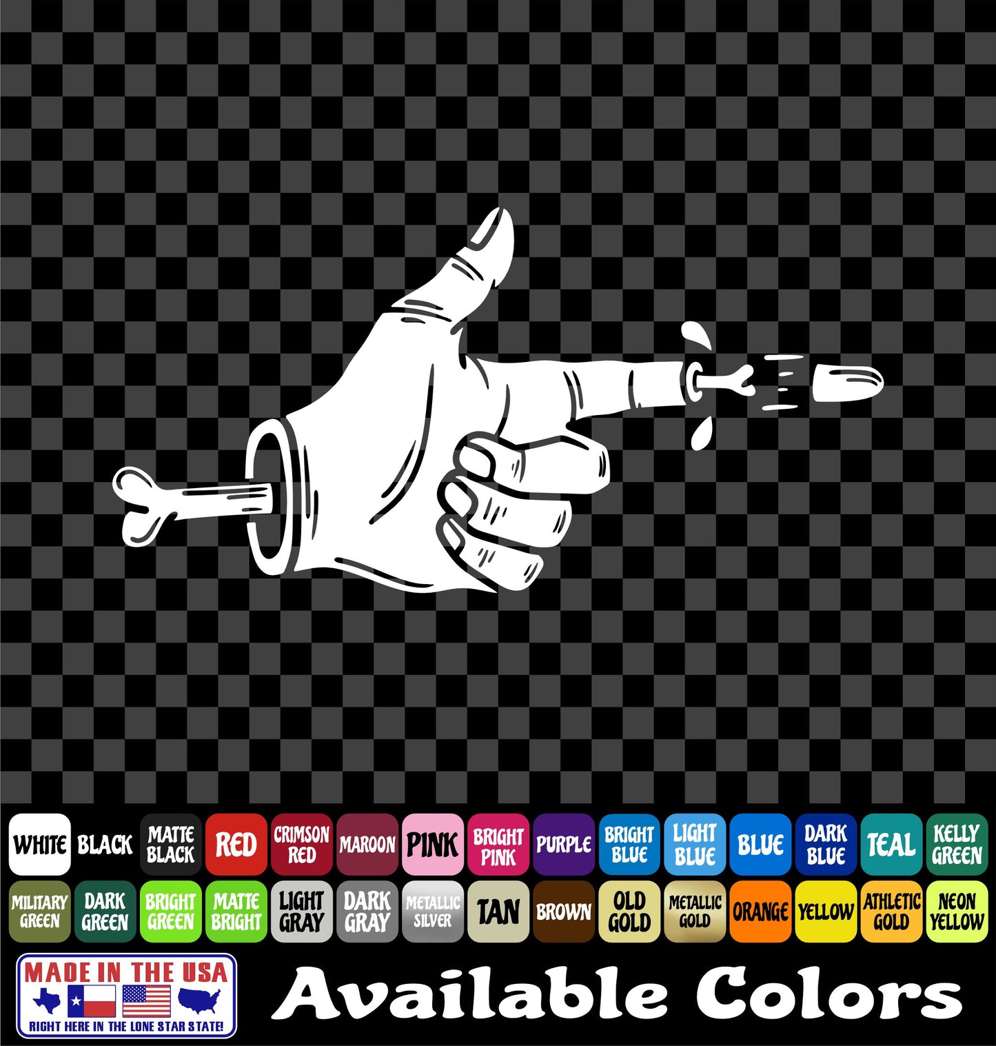 2A Sticker Zombie Handgun Fingers Vinyl Decal Shooting Hand Sticker