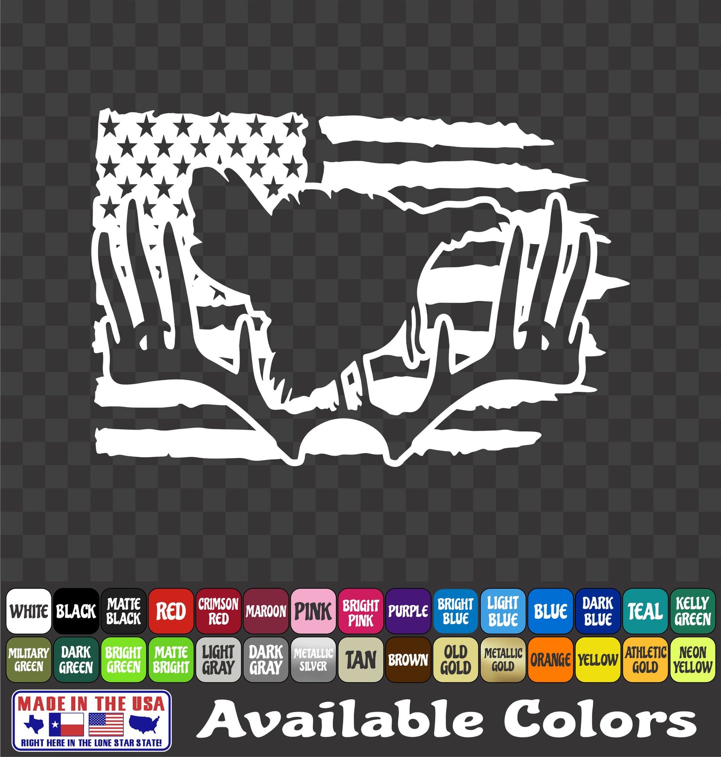 Turkey Flag Deer Antler Decal – Hunting Vinyl Sticker
