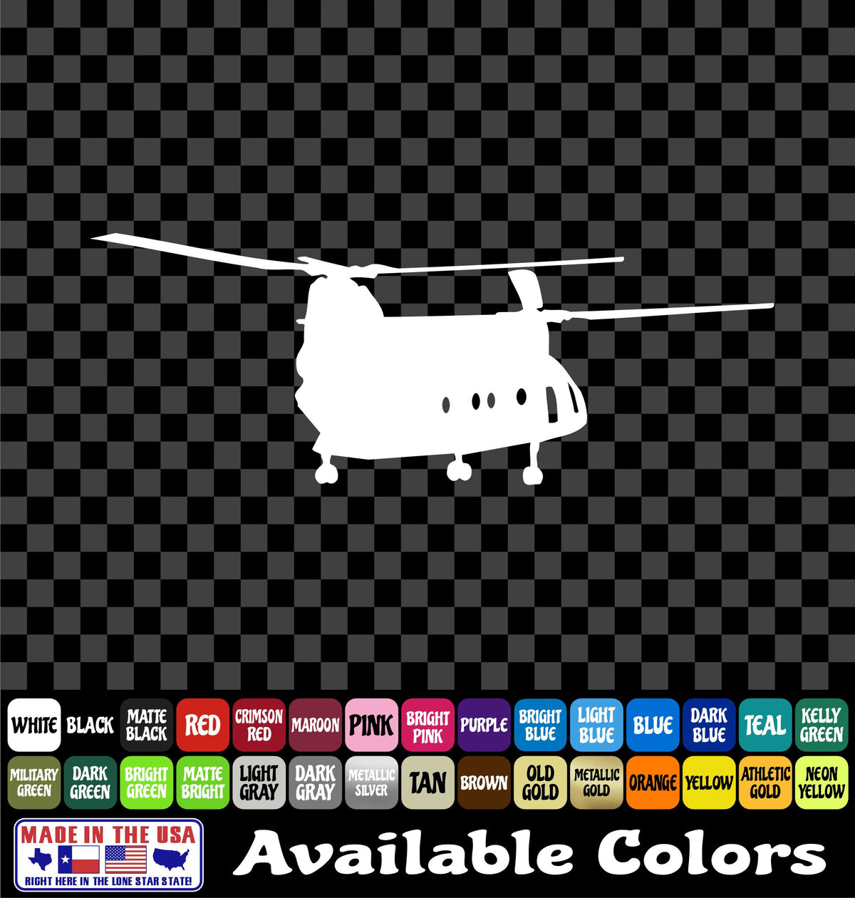 CH-47 Chinook Helicopter Decal – Military Aircraft Vinyl Sticker for Truck, Car & Window