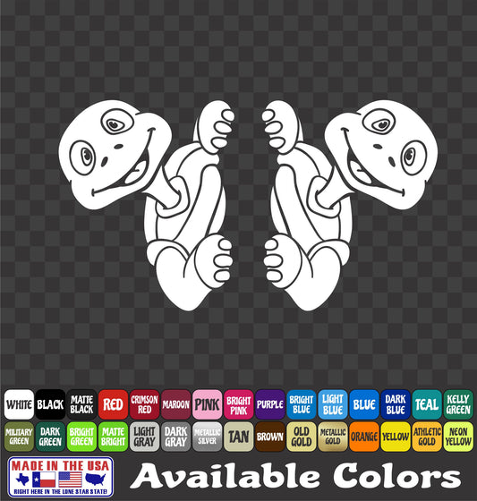 Cute Peeking Turtle Vinyl Decal – Fun Kids Sticker