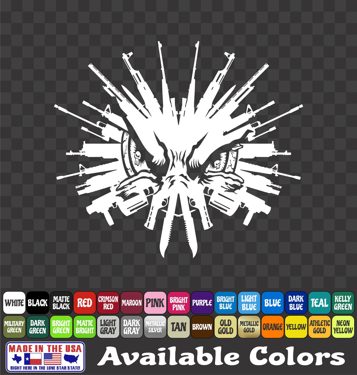 Monster Eyes Tactical Weapons Sticker Ammo 2A Rights Vinyl Window Decal