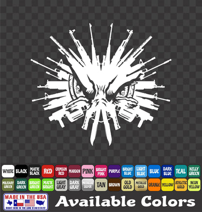 Monster Eyes Tactical Weapons Sticker Ammo 2A Rights Vinyl Window Decal