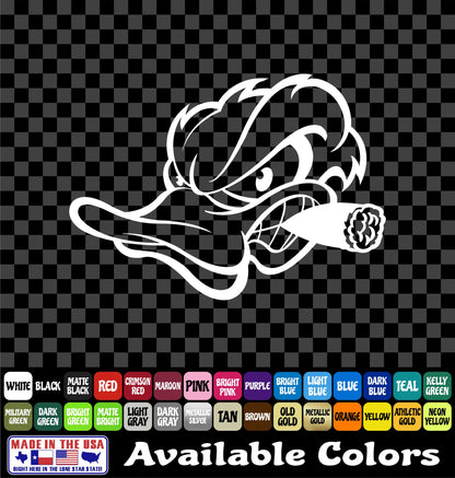Angry Duck Head Cigar Sticker Mascot Waterfowl Hunting Vinyl Decal