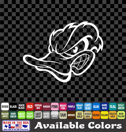 Angry Duck Head Sticker Mascot Hunting Birds Waterfowl Oregon Fun Vinyl Decal