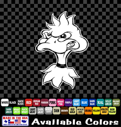 Angry Duck Head Sticker Mascot Waterfowl Hunting Fun Vinyl Decal