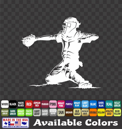 Baseball Softball Catcher Sticker Slugger Glove Vinyl Decal