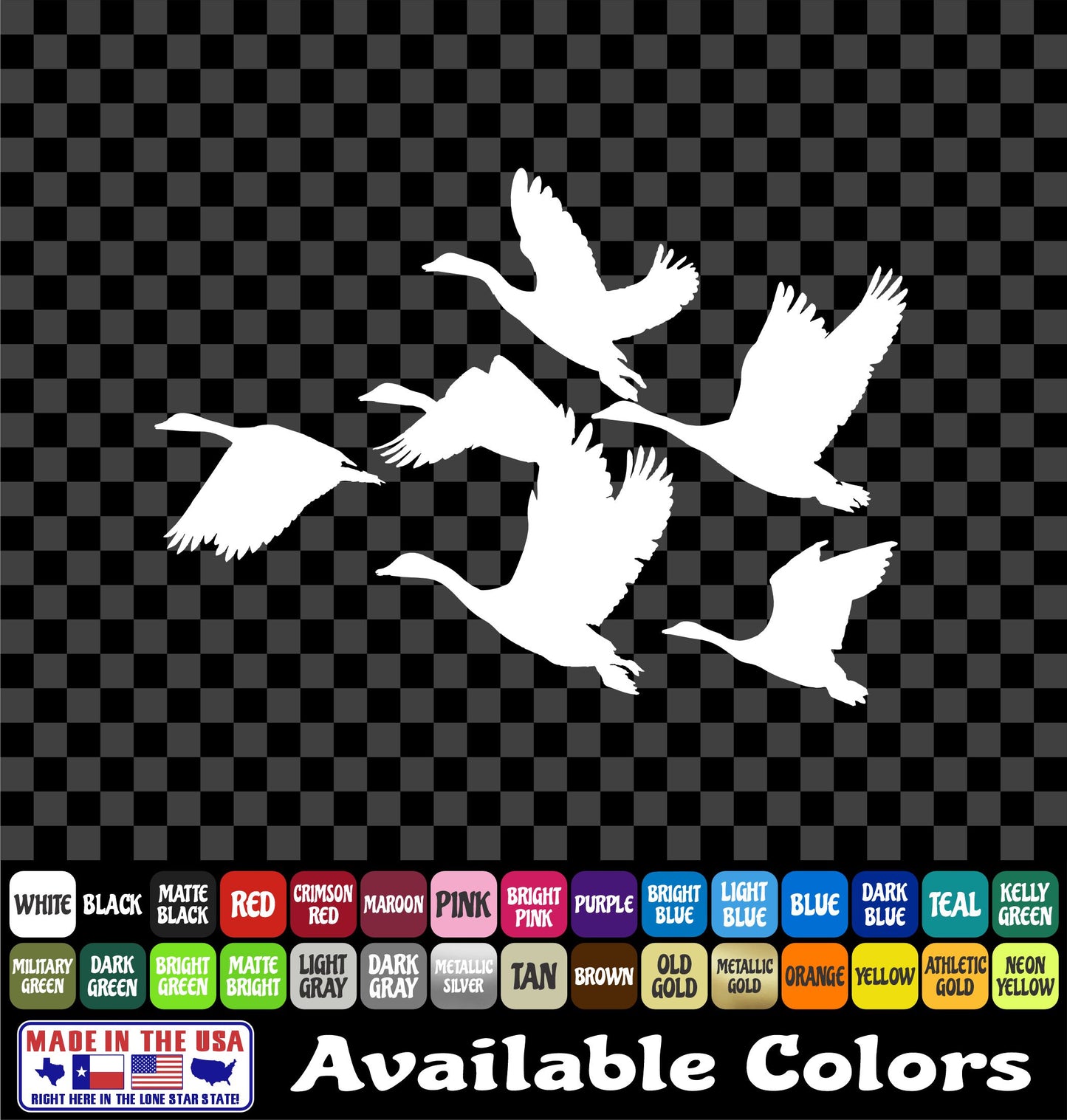 Geese Landing Decal – Goose Flock Waterfowl Duck Hunting Vinyl Sticker