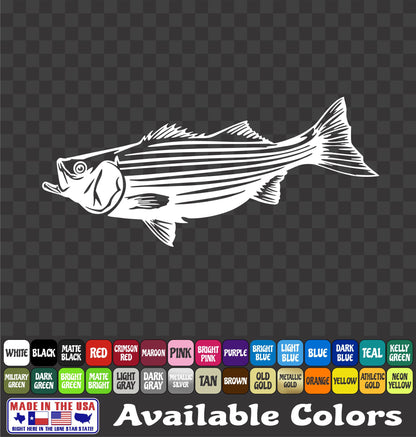 Striped Bass Fishing Vinyl Decal – Striper / Rockfish Sticker