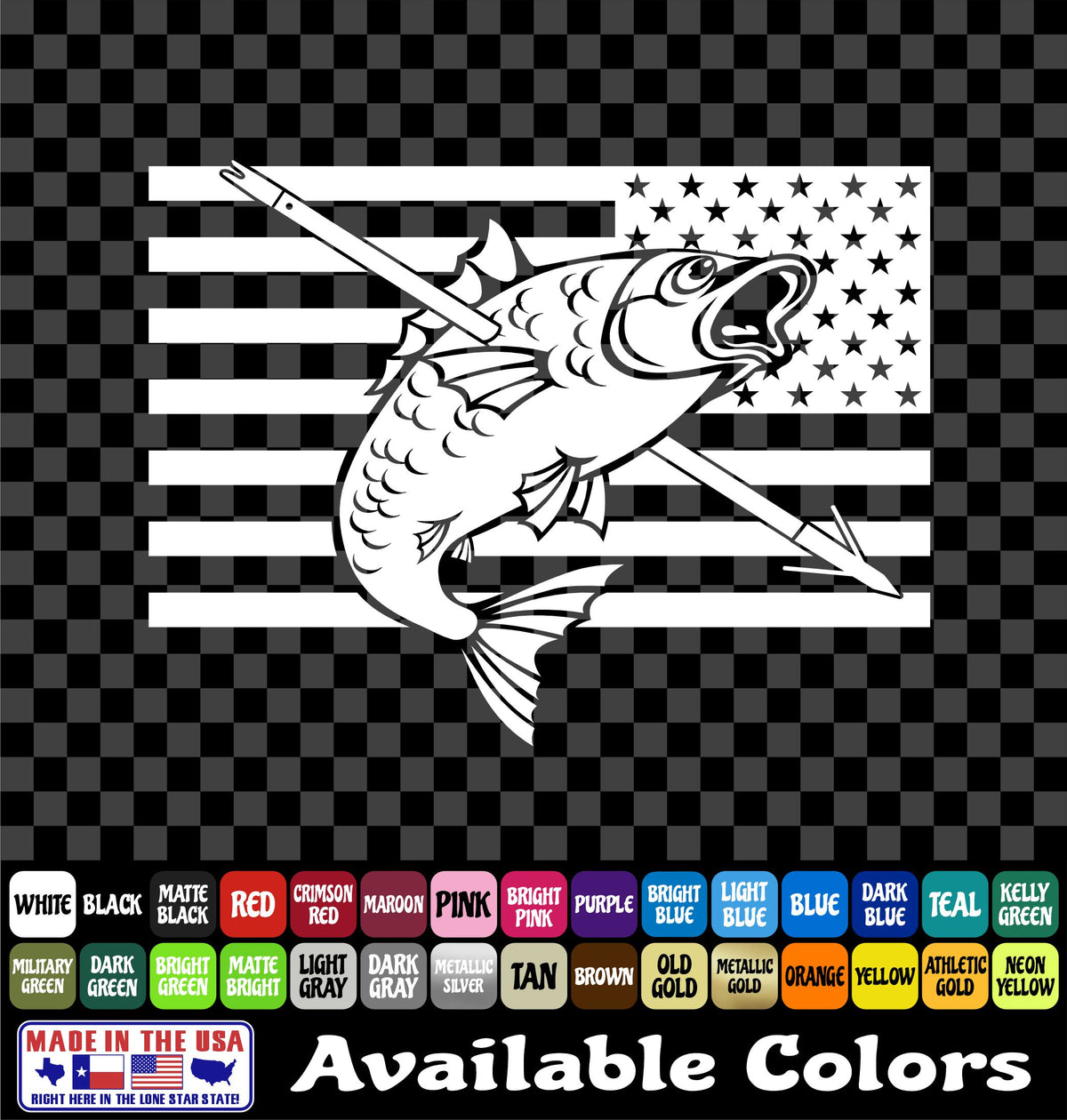 American Flag Bowfishing Vinyl Decal – Carp & Gar Fishing Sticker