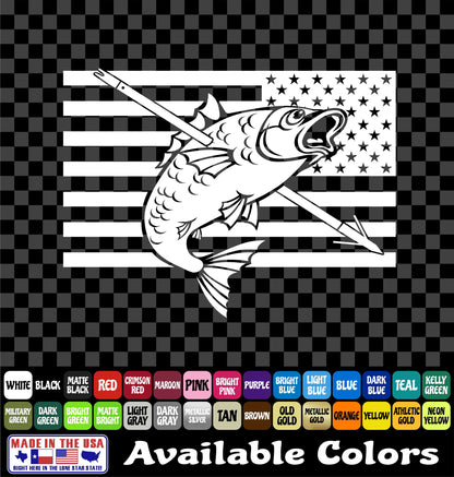American Flag Bowfishing Vinyl Decal – Carp & Gar Fishing Sticker