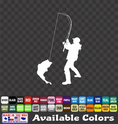 Largemouth Black Bass Fisherman Vinyl Decal – River Fishing Sticker