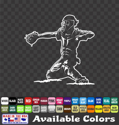 Baseball Softball Catcher Sticker Slugger Glove Vinyl Decal