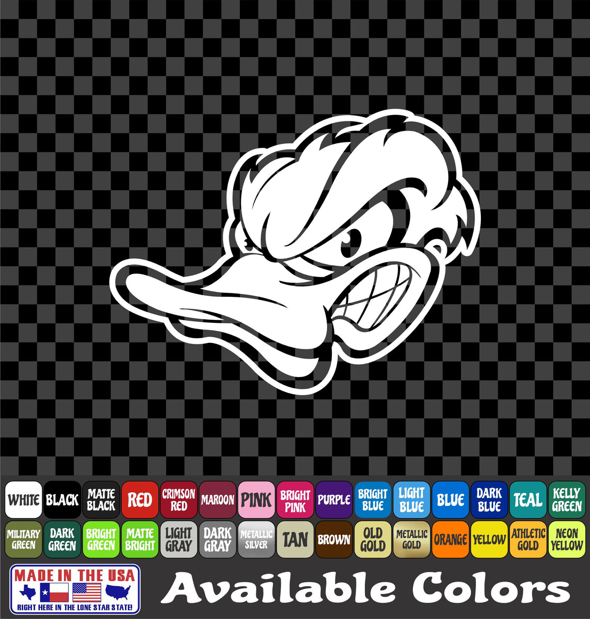 Angry Duck Head Sticker Mascot Waterfowl Hunting Oregon Vinyl Decal