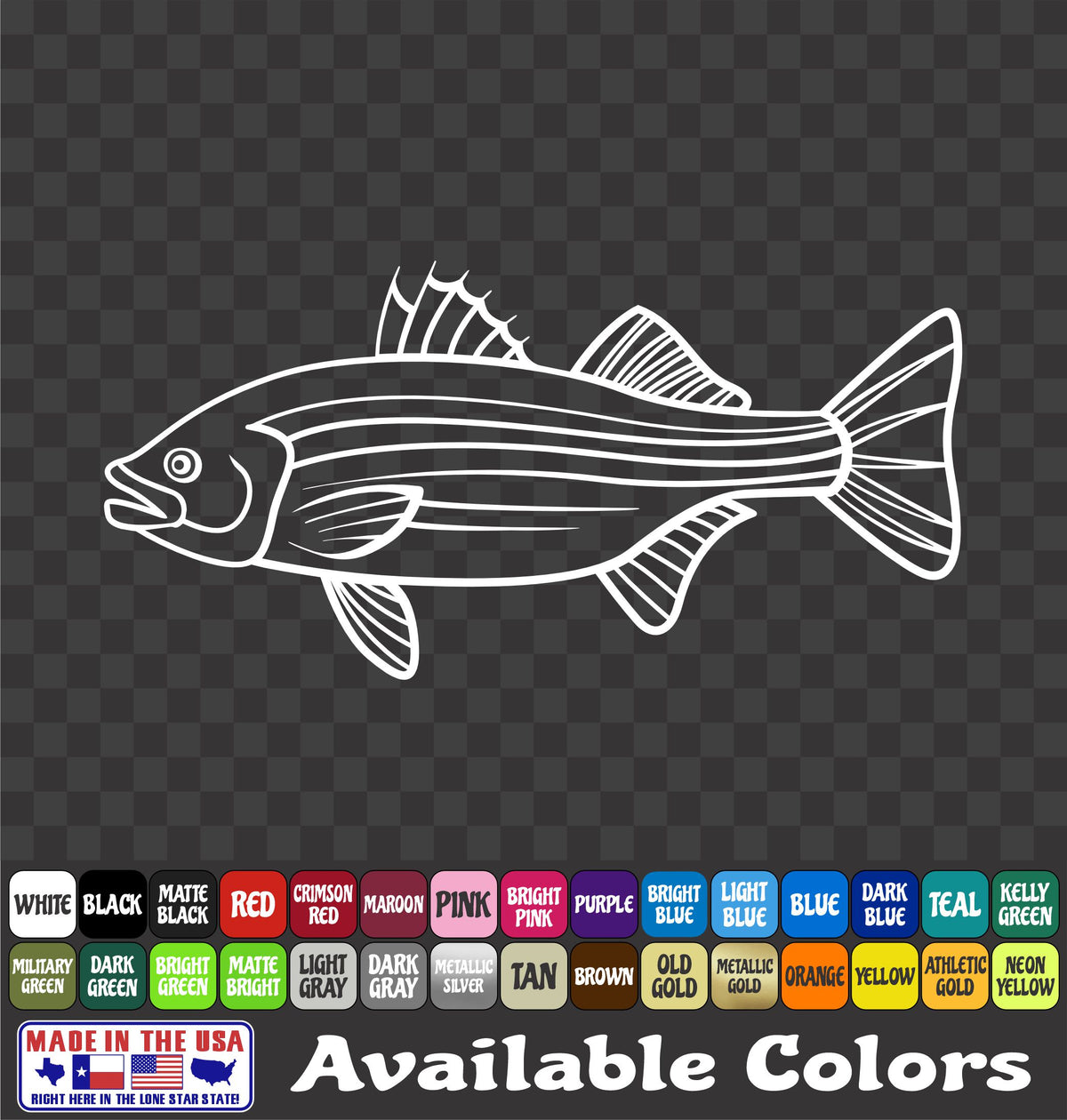 Striped Bass Fishing Vinyl Decal – Striper Sticker