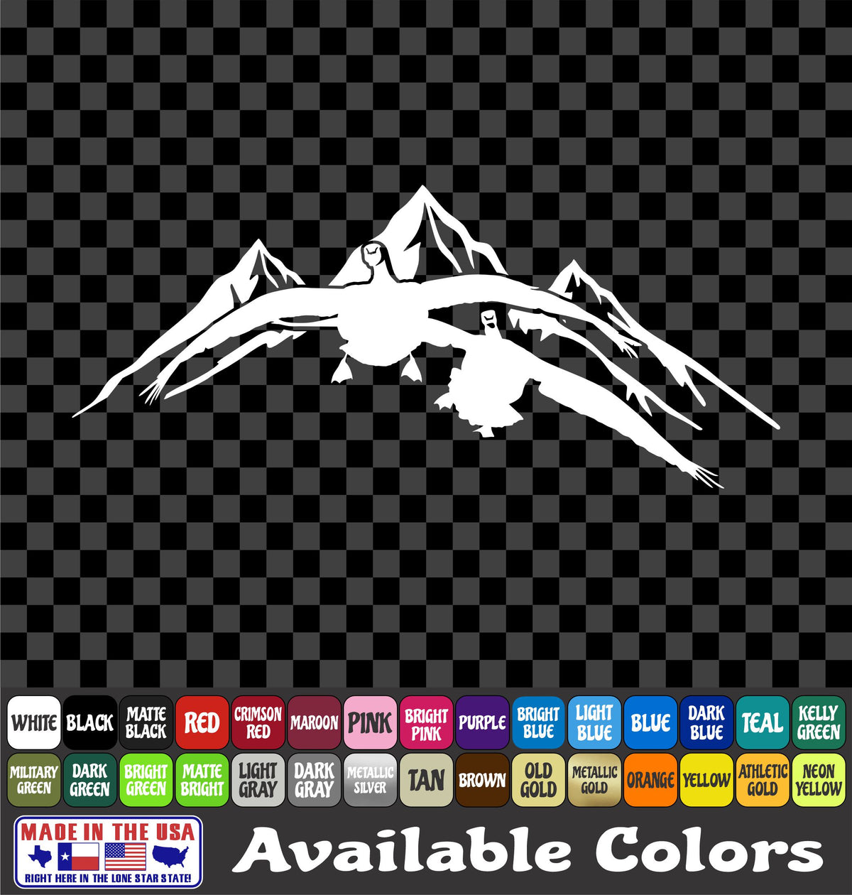 Geese Landing Sticker Mountains Flying Waterfowl Goose Vinyl