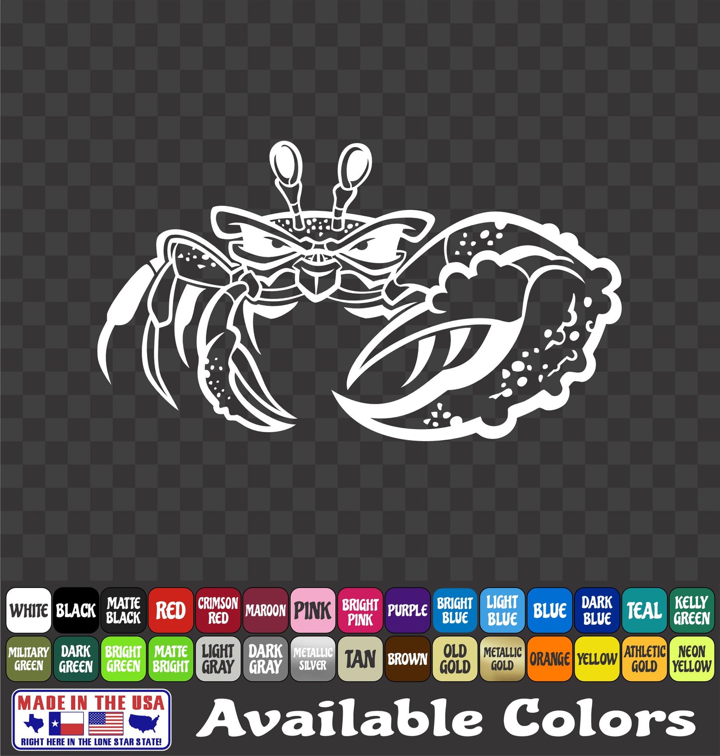 Cute Crab Vinyl Decal – Funny Ocean Sea Life Sticker