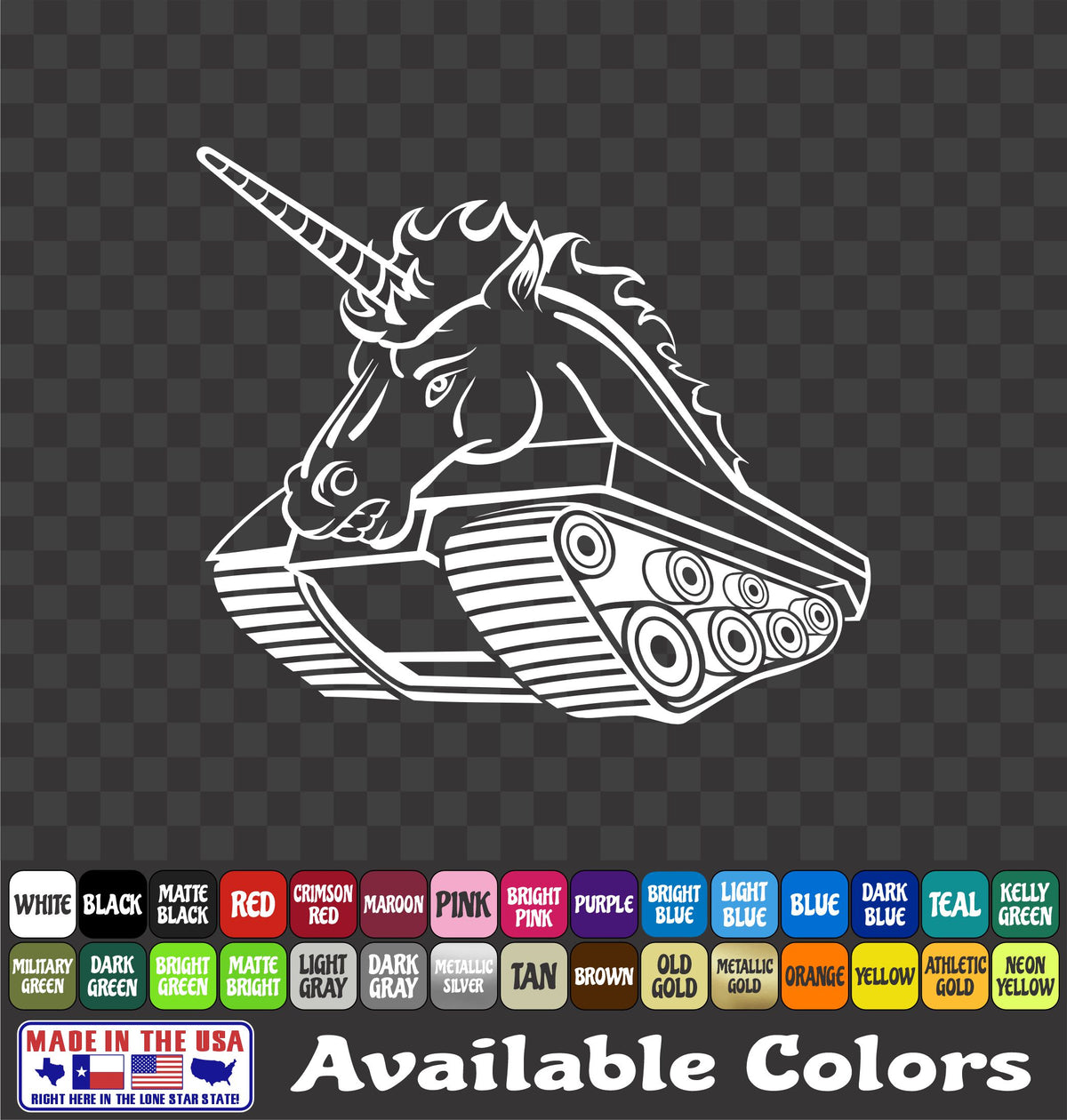 Tank Unicorn Sticker – Funny Military Tactical Vinyl Decal