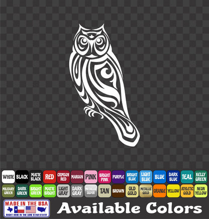 Owl Sticker Vinyl Decal Car Truck Van Window