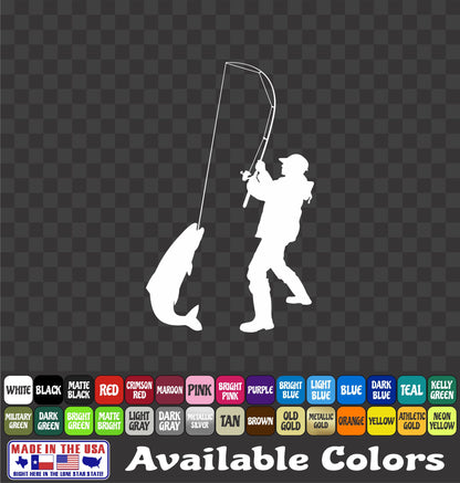 Rainbow Trout Fisherman Vinyl Decal – River Fishing Sticker